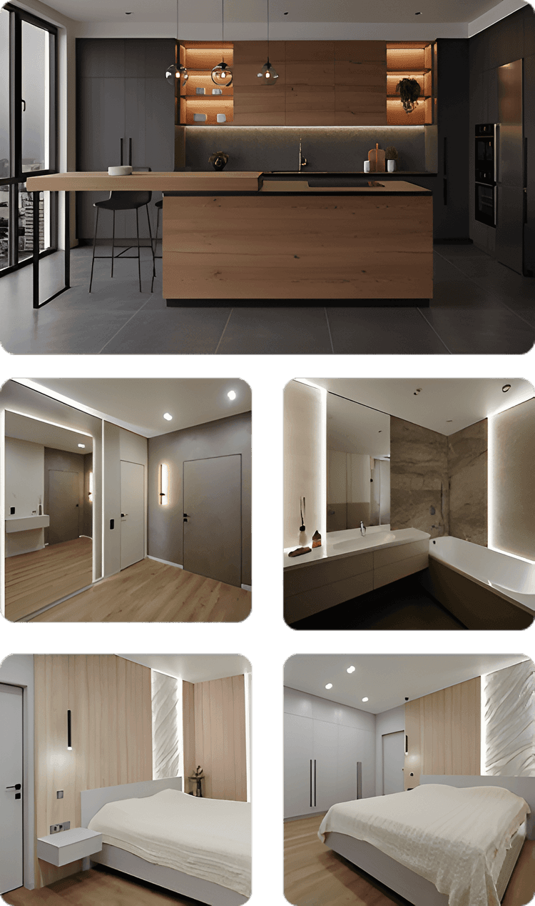 ЖК Манхэттен 2, 1 комнатная квартира 52 кв.м. Кухня, спальня, санузел.