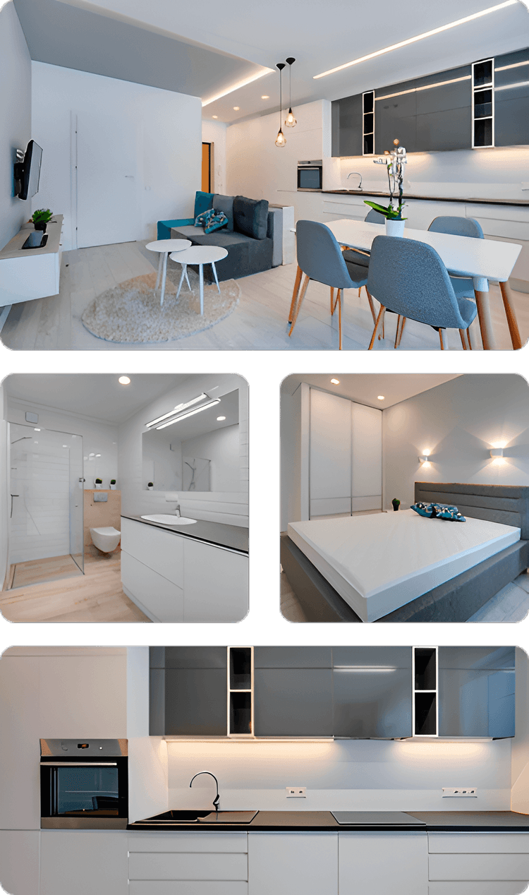 ЖК 61 квартал, 1 комнатная квартира 53 кв.м. Кухня-столовая, спальня, санузел.